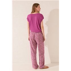 Pantalón largo estampado morado