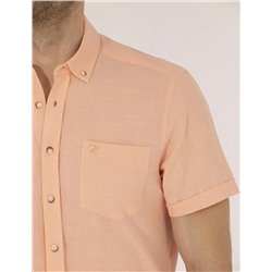 Turuncu Regular Fit Kısa Kollu Gömlek