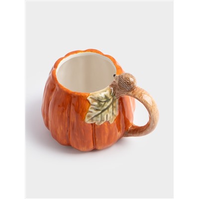 Кружка, 340 мл, керамика, оранжевая, Тыква, Bright pumpkin
