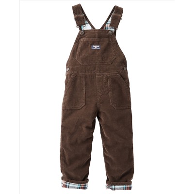 Flannel-Lined Cordroy Overalls