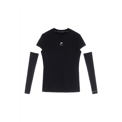 Camiseta y guantes largos Negro