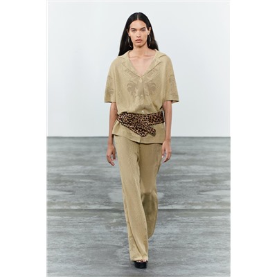 OVERSIZE JACQUARD KNIT POLO SHIRT