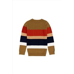 Erkek Çocuk Açık Haki Bisiklet Yaka Kazak