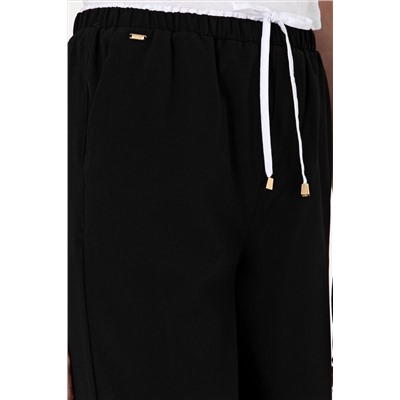 Kadın Siyah Bel Detaylı Loose Fit Kanvas Pantolon