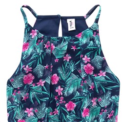 Mädchen Kleid mit tropischem Allover-Print