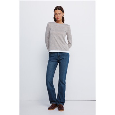 Camiseta tacto suave efecto doble prenda