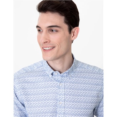 Mavi Slim Fit Uzun Kollu Gömlek