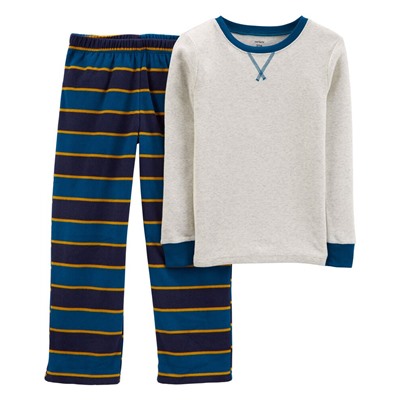 2-Piece Camo Cotton & Fleece PJs