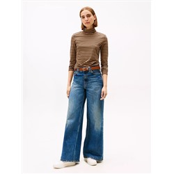 Long-Sleeve Stripe Turtleneck T-Shirt