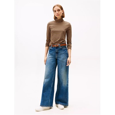 Long-Sleeve Stripe Turtleneck T-Shirt