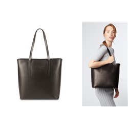 Bolso shopper de piel Iris Negro