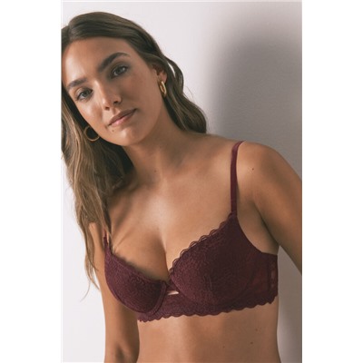 Sujetador GORGEOUS push up encaje burdeos