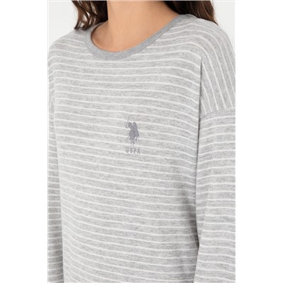 Kadın Gri Melanj Pijama Takımı