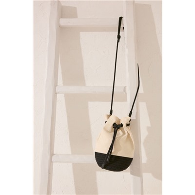 Bolso mediano canva y cuerda