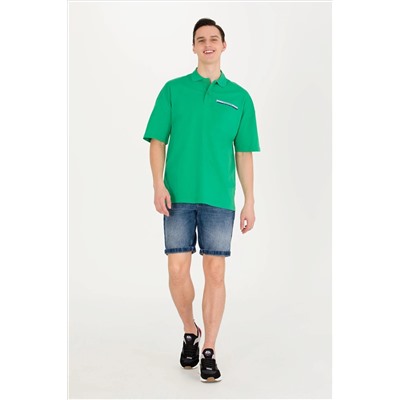 Erkek Yeşil Oversize Polo Yaka Tişört