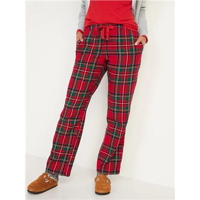 Matching Printed Flannel Pajama Pants for Women