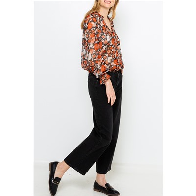 Blusa Negro y naranja