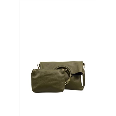 Bolso y neceser de piel Caqui - Firenze Artegiani