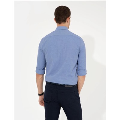 Lacivert Slim Fit Oxford Gömlek
