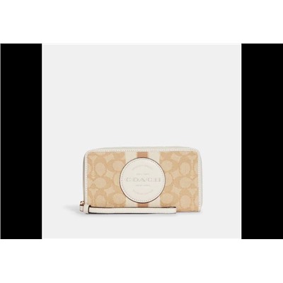 Dempsey Large Phone Wallet In Signature Jacquard With Stripe And Coach Patch