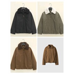 Теплая куртка со съёмным меховым воротником унисекс в стиле Uniql*o