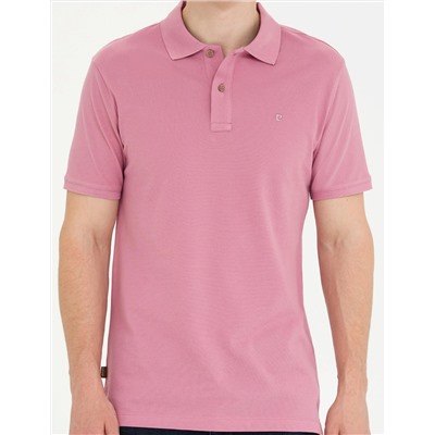Gül Kurusu Slim Fit Polo Yaka Basic Tişört