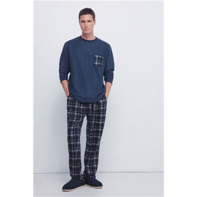 Set pijama largo tejido cálido