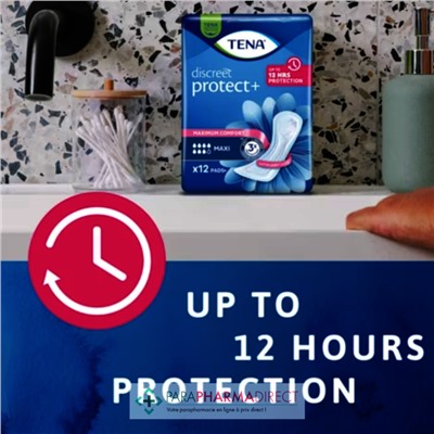 Tena Discreet Protect+ Maxi 12 Serviettes Absorbantes