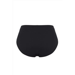 Siyah 5'li Paket Pamuklu Yüksek Bel Klasik Büyük Beden Külot TBBSS25CM00013