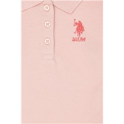 Kız Çocuk Toz Pembe Basic Polo Yaka Sweatshirt