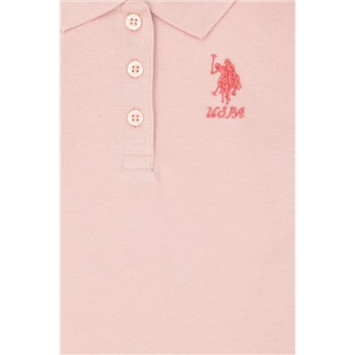 Kız Çocuk Toz Pembe Basic Polo Yaka Sweatshirt