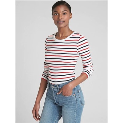 Modern Stripe Long Sleeve Crewneck T-Shirt