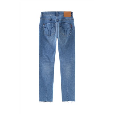 Vaquero skinny push-up de tiro alto Azul claro