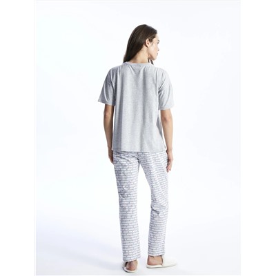 LC Waikiki Bisiklet Yaka Baskılı Kısa Kollu Hamile Pijama Takımı, LCW DREAM                                            
                                            Bisiklet Yaka Baskılı Kısa Kollu Hamile Pijama Takımı