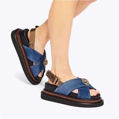 KURT GEIGER LONDON ORSON CROSS STRAP SANDAL