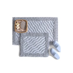 Marlie 2'li Banyo Paspası - Gri - (60x100)+(50x60) cm