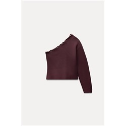 ASYMMETRIC BOBBLE KNIT SWEATER