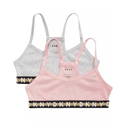 DKNY Big Girls 2-Pk. Ribbed Bralettes
