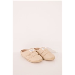 Zapatillas casa nylon acolchado beige