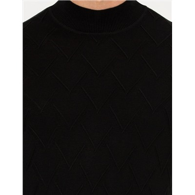 Siyah Slim Fit Balıkçı Yaka Triko Kazak