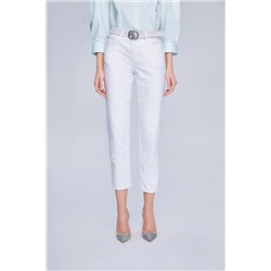 Pantalón slim fit 7/8 Blanco