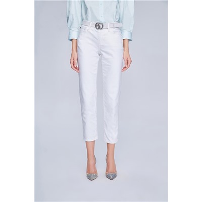 Pantalón slim fit 7/8 Blanco