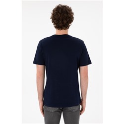 Erkek Regular Fit Bisiklet Yaka Lacivert Basic Tişört