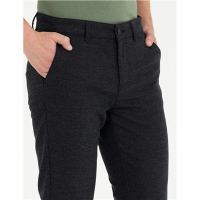 Siyah Slim Fit Kanvas Pantolon