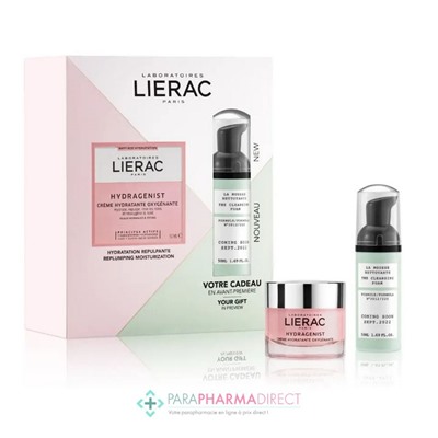 Lierac Hydragenist - Coffret - Crème 50 ml + Mousse Nettoyante 50 ml OFFERTE