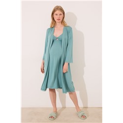 Bata larga "maternity" verde agua