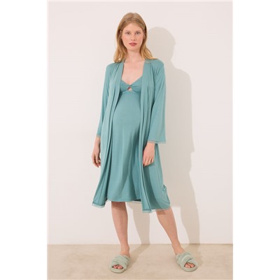 Bata larga "maternity" verde agua