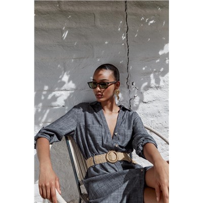 MIDI DRESS WITH BELT