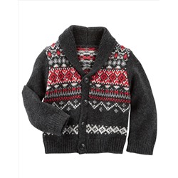 Fair Isle Shawl Collar Cardigan