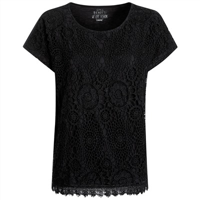 Damen T-Shirt mit Front aus Spitze